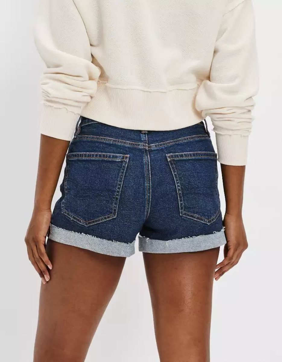 Shorts American Eagle AE Strigid Denim '90s Boyfriend Indigo Foncé Femme | ZPW-33705920